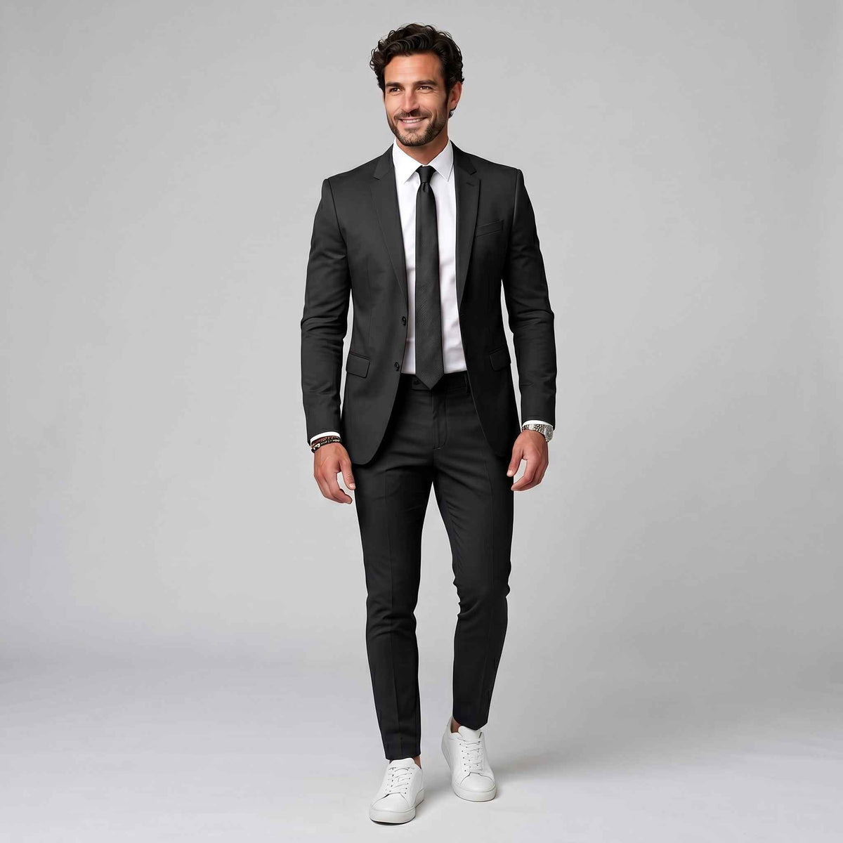 David | Men's Single-Breasted Tailored Suit, Fitted Two-Piece Suit | Animated Apparel