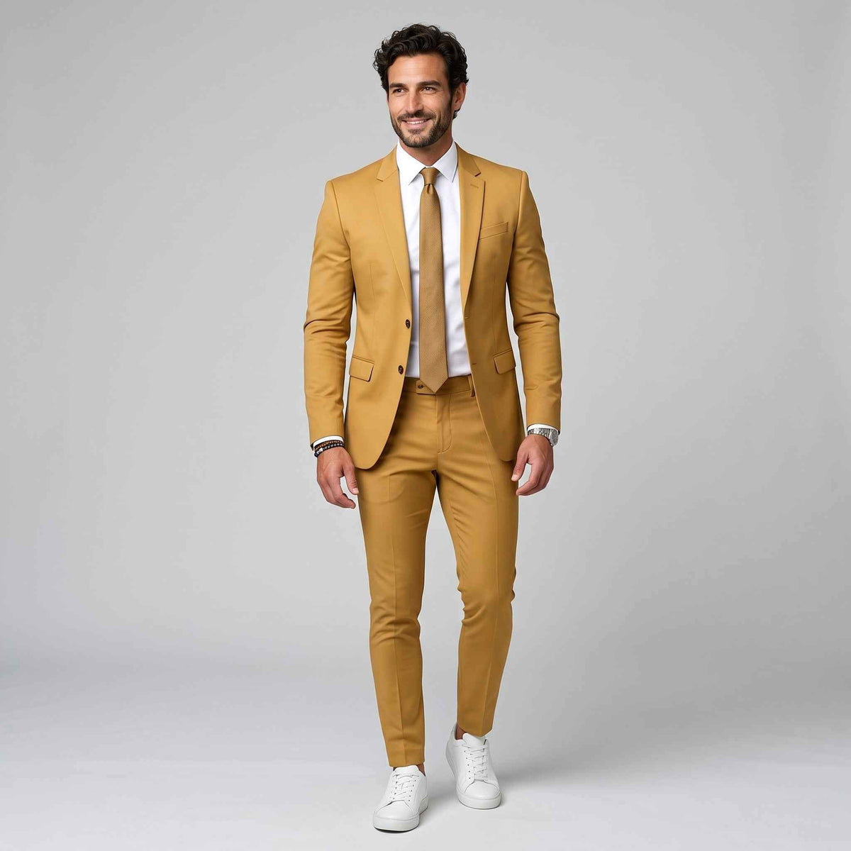 David | Men's Single-Breasted Tailored Suit, Fitted Two-Piece Suit | Animated Apparel