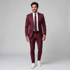 David | Men's Single-Breasted Tailored Suit, Fitted Two-Piece Suit | Animated Apparel