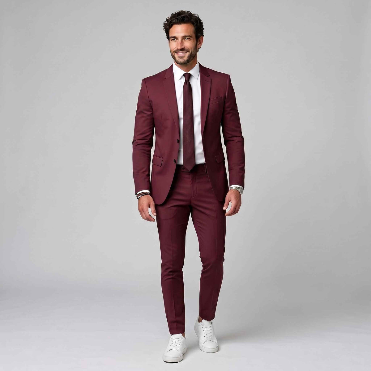 David | Men's Single-Breasted Tailored Suit, Fitted Two-Piece Suit | Animated Apparel