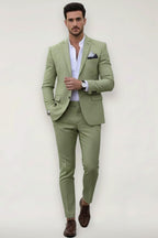 Finley | Men's Slim Fit Suit Set, Tailored Blazer Suit | Animated Apparel | Light Green