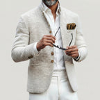 Luke | Men's Stand-Collar Cardigan with Button Fastening, Tailored Knit Cardigan | Animated Apparel