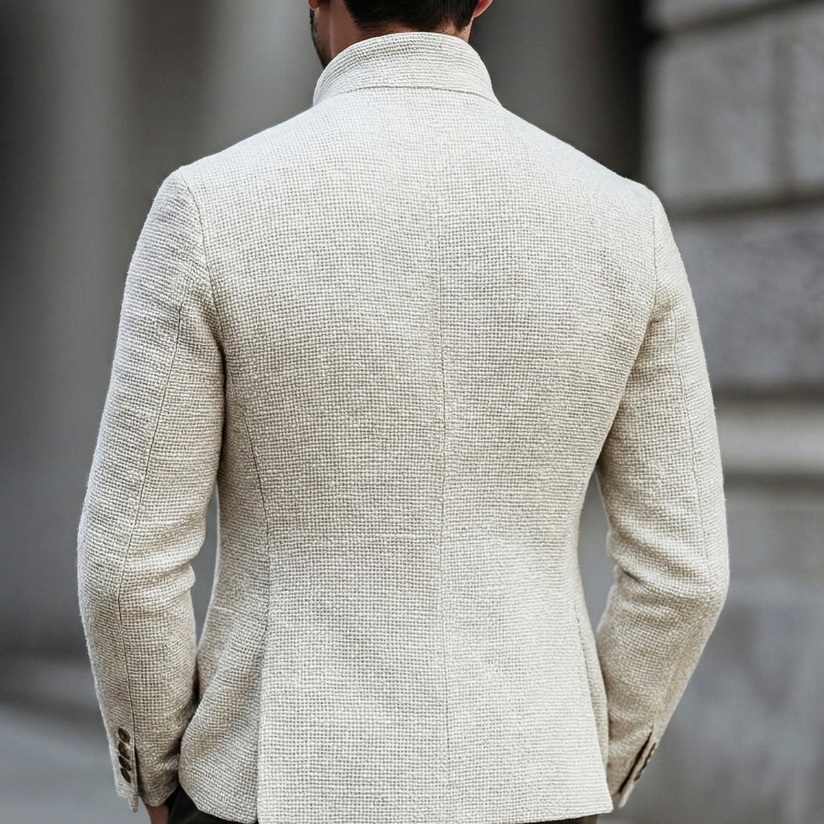 Luke | Men's Stand-Collar Cardigan with Button Fastening, Tailored Knit Cardigan | Animated Apparel