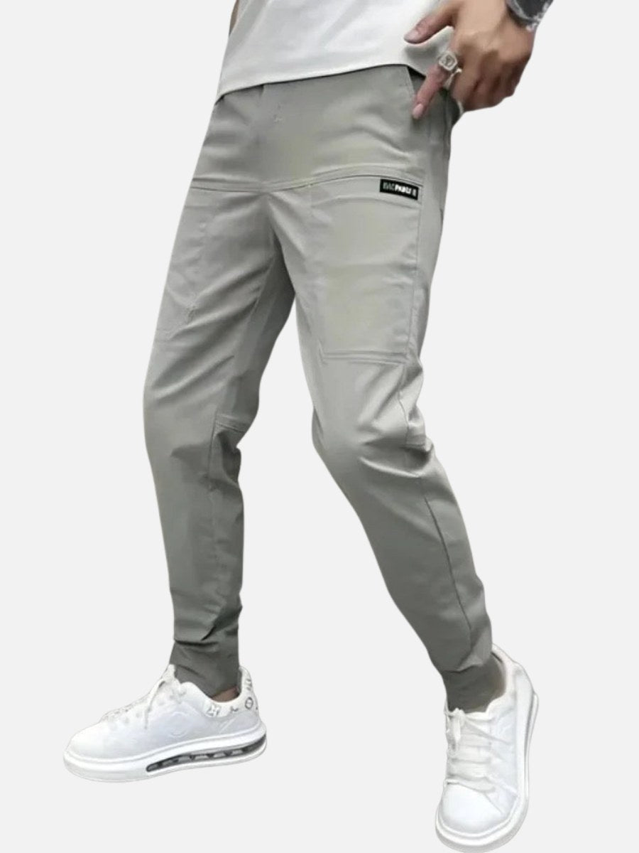 Frank | Men's Elasticated Cargo Trousers, Flexible Stretch Trousers | Animated Apparel