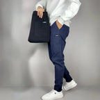 Frank | Men's Elasticated Cargo Trousers, Flexible Stretch Trousers | Animated Apparel
