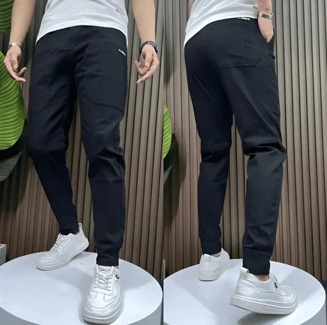 Frank | Men's Elasticated Cargo Trousers, Flexible Stretch Trousers | Animated Apparel
