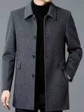 Jade | Women's Single-Breasted Wool-Blend Coat, Classic Tailored Autumn Coat | Animated Apparel