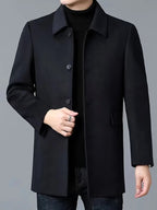 Jade | Women's Single-Breasted Wool-Blend Coat, Classic Tailored Autumn Coat | Animated Apparel