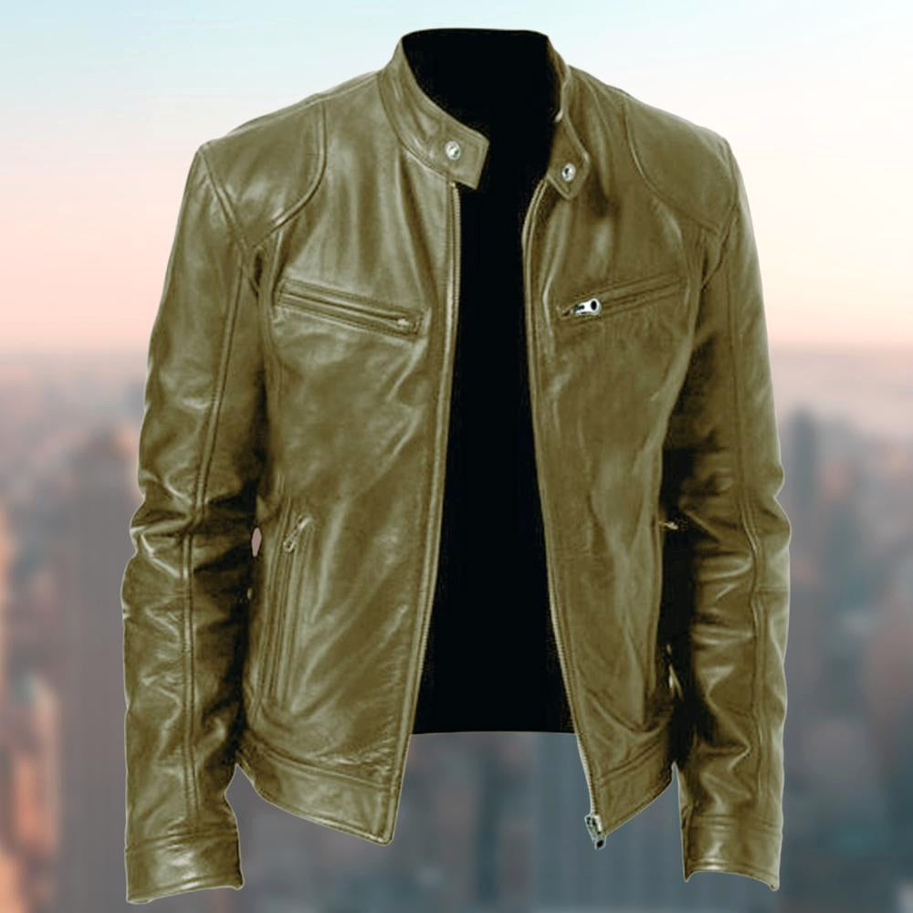Levi | Men's Leather Jacket, Classic Timeless Leather Jacket | Animated Apparel