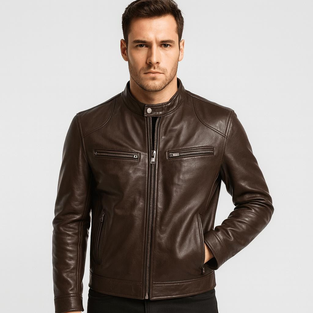 Levi | Men's Leather Jacket, Classic Timeless Leather Jacket | Animated Apparel