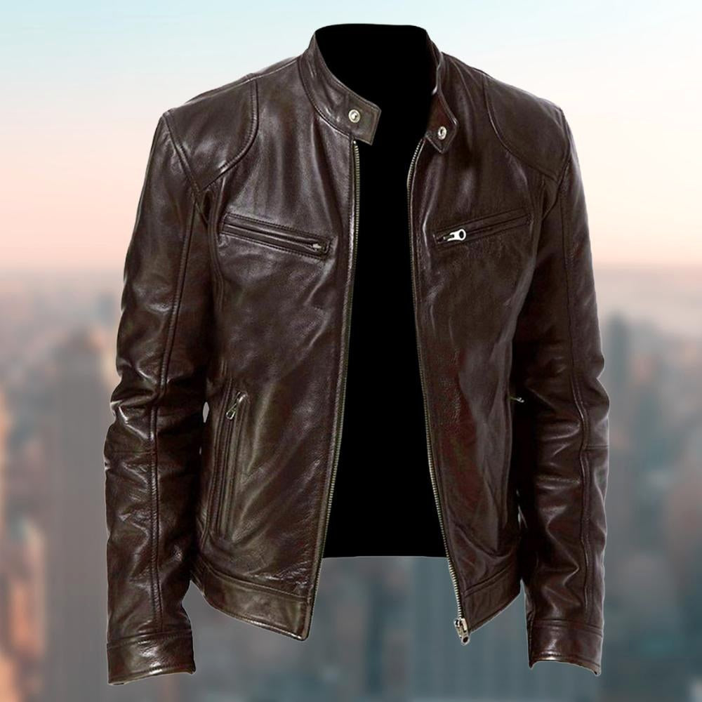 Levi | Men's Leather Jacket, Classic Timeless Leather Jacket | Animated Apparel