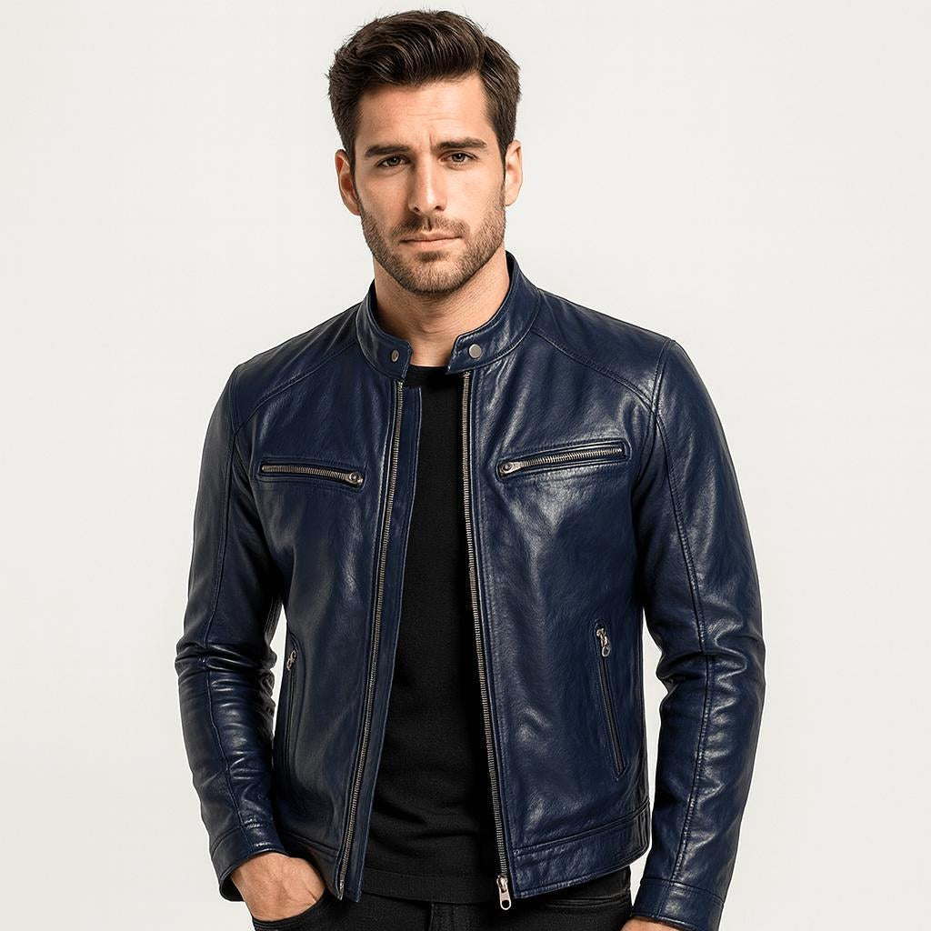 Levi | Men's Leather Jacket, Classic Timeless Leather Jacket | Animated Apparel