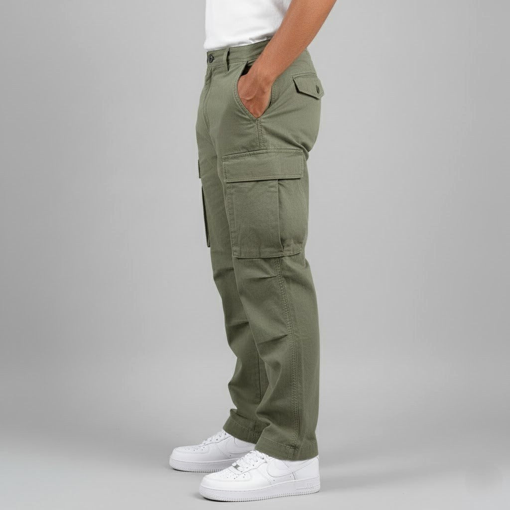Freddie | Men's Relaxed Fit Cargo Trousers, Side Pocket Streetwear Trousers | Animated Apparel