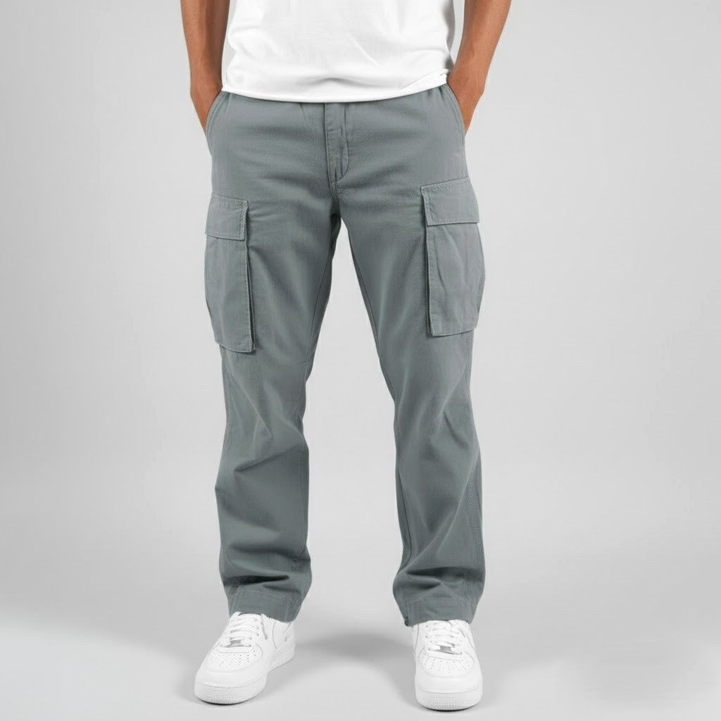 Freddie | Men's Relaxed Fit Cargo Trousers, Side Pocket Streetwear Trousers | Animated Apparel
