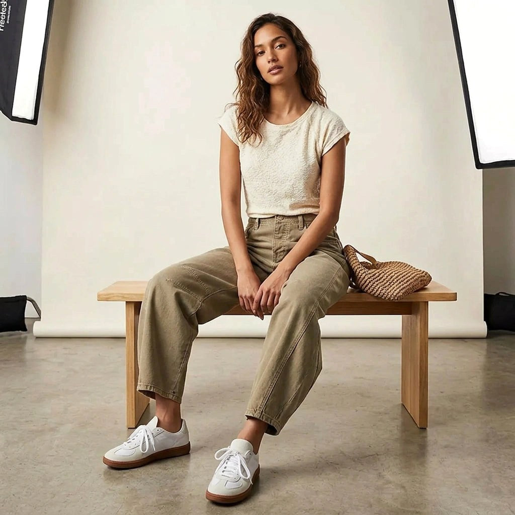 Freya | Women's Relaxed Barrel Jeans, High-Waist Denim Jeans | Animated Apparel
