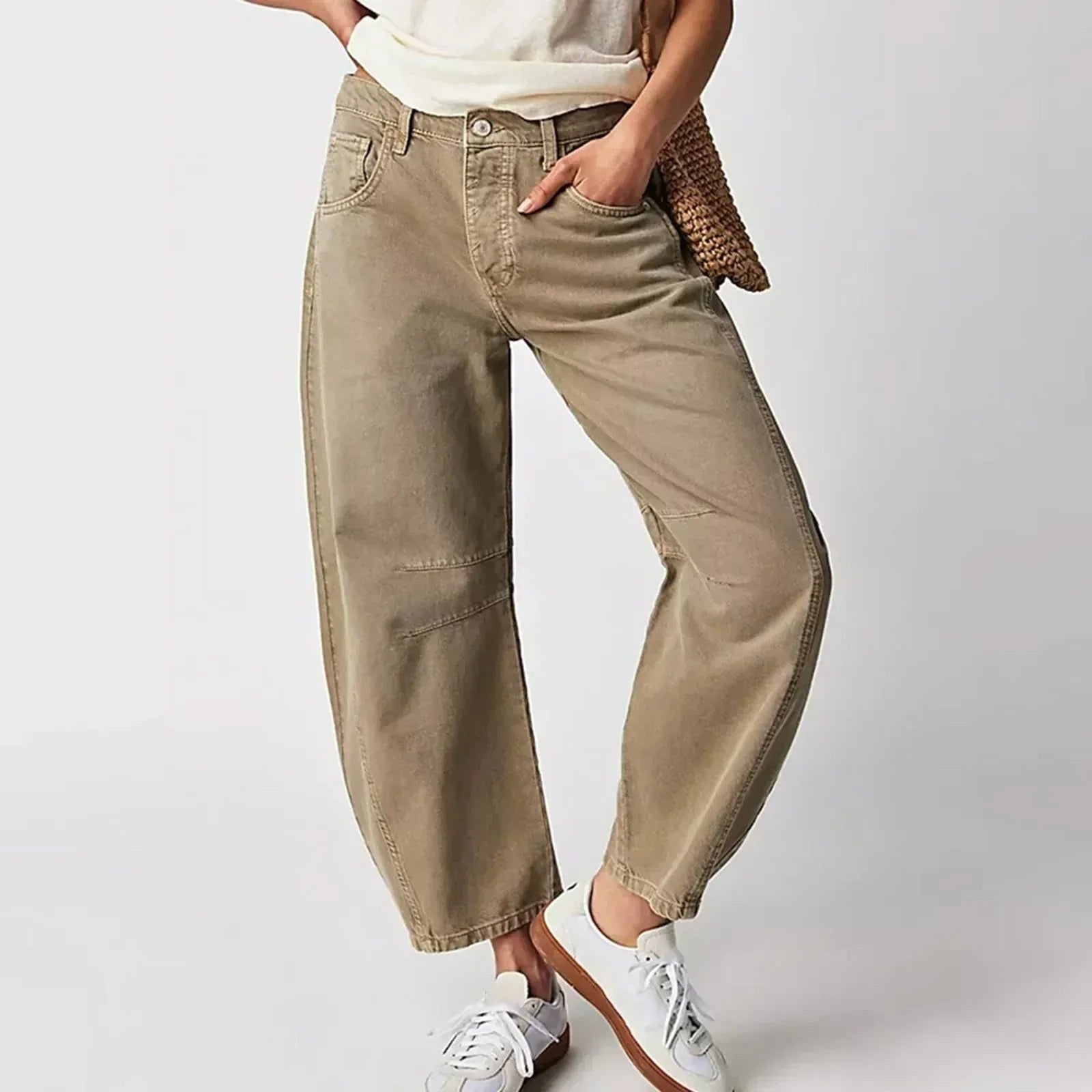 Freya | Women's Relaxed Barrel Jeans, High-Waist Denim Jeans | Animated Apparel