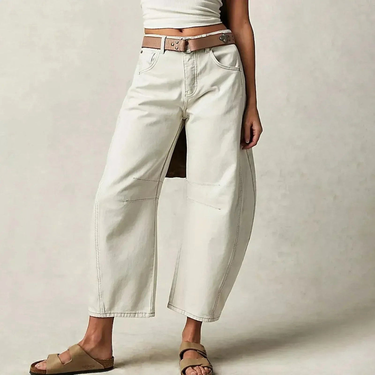 Freya | Women's Relaxed Barrel Jeans, High-Waist Denim Jeans | Animated Apparel