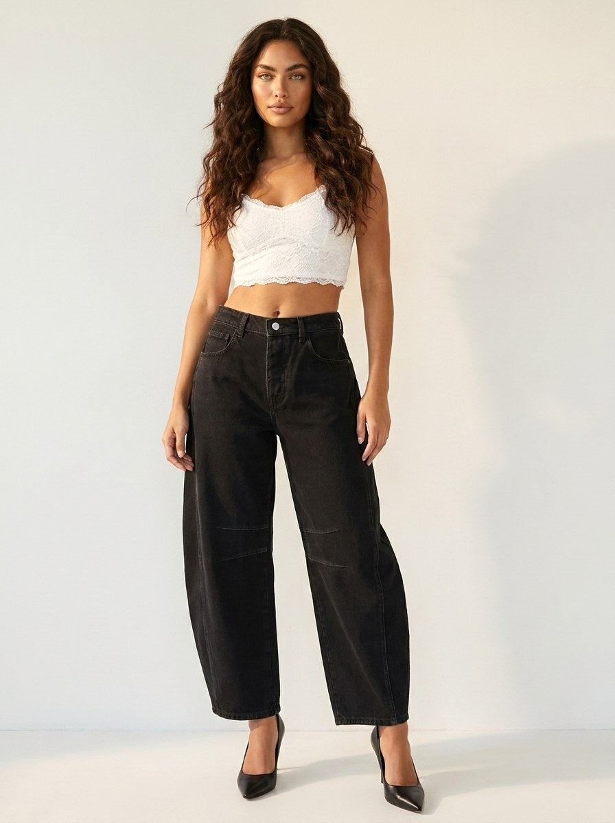 Freya | Women's Relaxed Barrel Jeans, High-Waist Denim Jeans | Animated Apparel | Wit