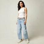 Freya | Women's Relaxed Barrel Jeans, High-Waist Denim Jeans | Animated Apparel