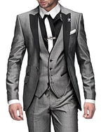Weston | Men's Tailored Three-Piece Suit, Structured Blazer Suit | Animated Apparel | Gray