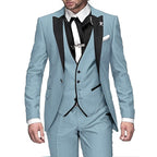Weston | Men's Tailored Three-Piece Suit, Structured Blazer Suit | Animated Apparel | Light Blue