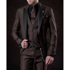 Weston | Men's Tailored Three-Piece Suit, Structured Blazer Suit | Animated Apparel | Dark Brown