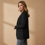 Gabrielle | Women's Tailored Cotton Blend Blazer, Notched Lapel Smart Jacket | Animated Apparel