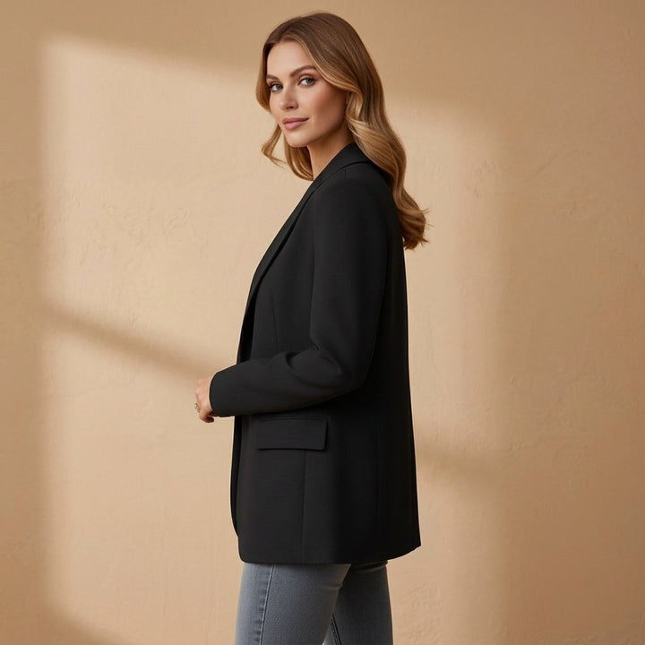 Gabrielle | Women's Tailored Cotton Blend Blazer, Notched Lapel Smart Jacket | Animated Apparel