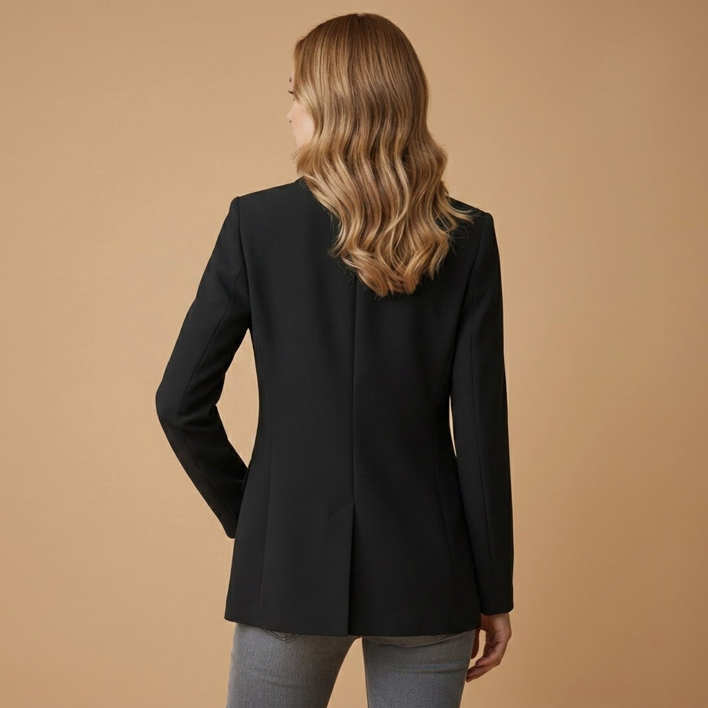 Gabrielle | Women's Tailored Cotton Blend Blazer, Notched Lapel Smart Jacket | Animated Apparel