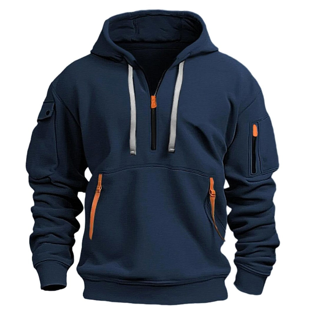 Gareth | Men's Zip-Pocket Casual Hoodie, Relaxed Hooded Jumper | Animated Apparel