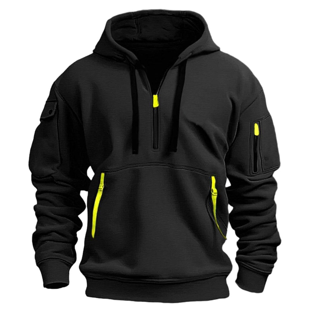 Gareth | Men's Zip-Pocket Casual Hoodie, Relaxed Hooded Jumper | Animated Apparel
