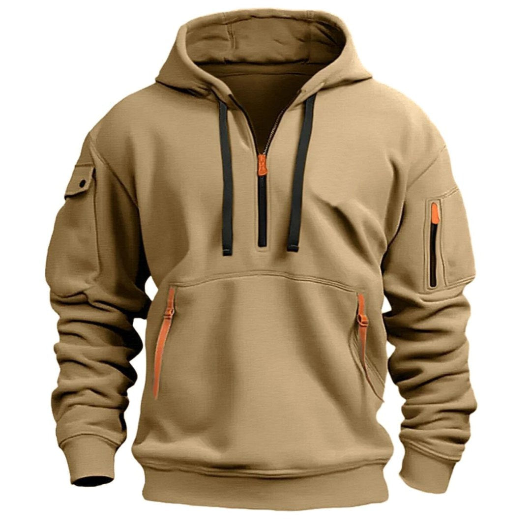 Gareth | Men's Zip-Pocket Casual Hoodie, Relaxed Hooded Jumper | Animated Apparel