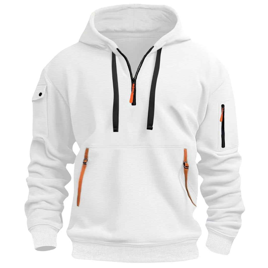 Gareth | Men's Zip-Pocket Casual Hoodie, Relaxed Hooded Jumper | Animated Apparel