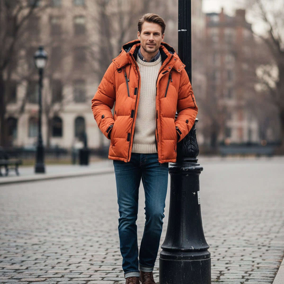 Garrett | Men's Insulated Winter Parka Jacket, Hooded Windproof Coat | Animated Apparel