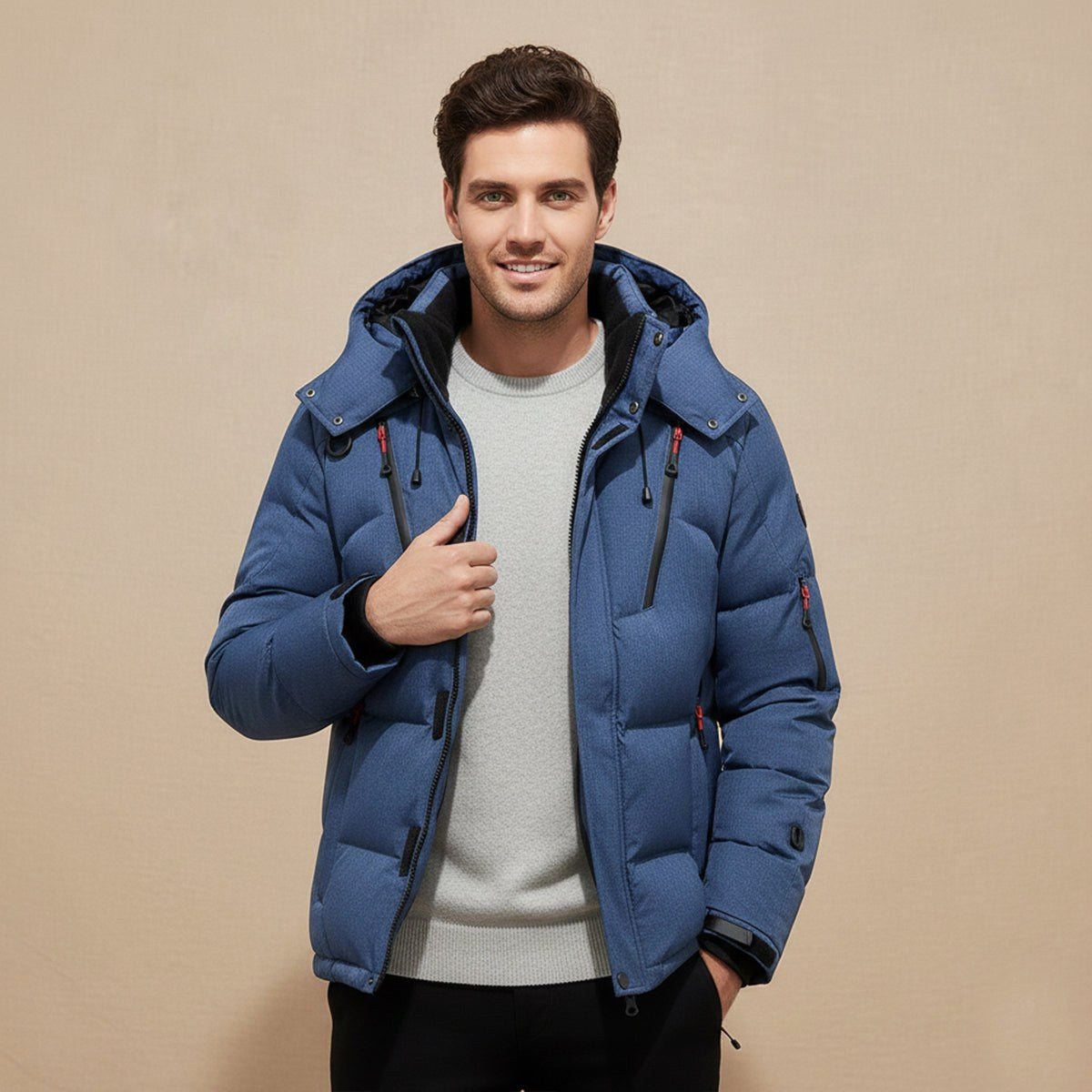 Garrett | Men's Insulated Winter Parka Jacket, Hooded Windproof Coat | Animated Apparel