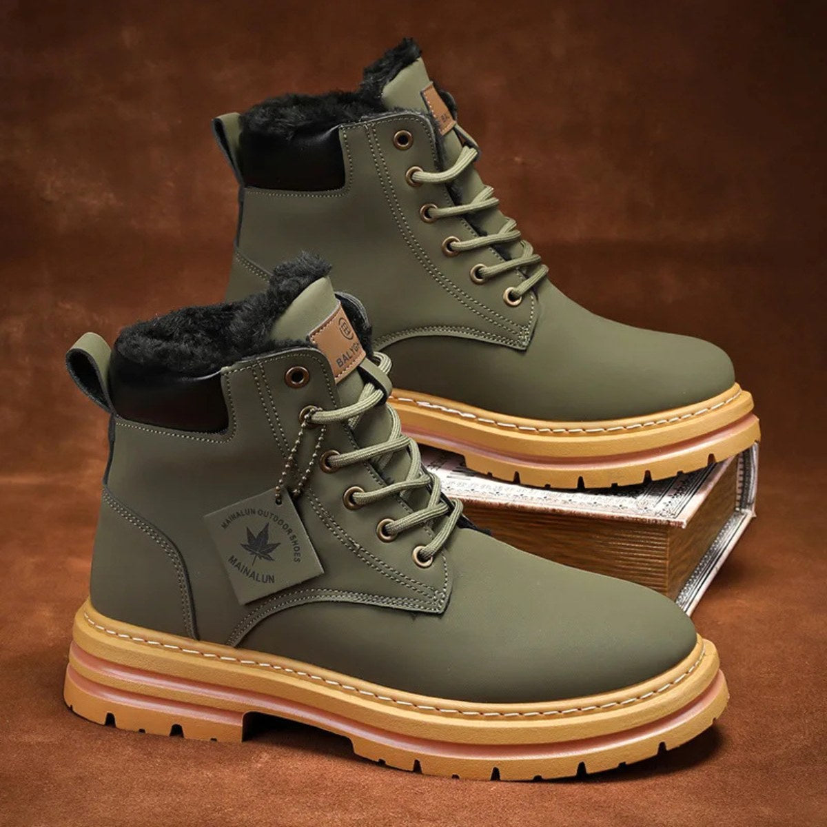 Gavin | Men's Fur-Lined Insulated Snow Boots, Winter Boots | Animated Apparel