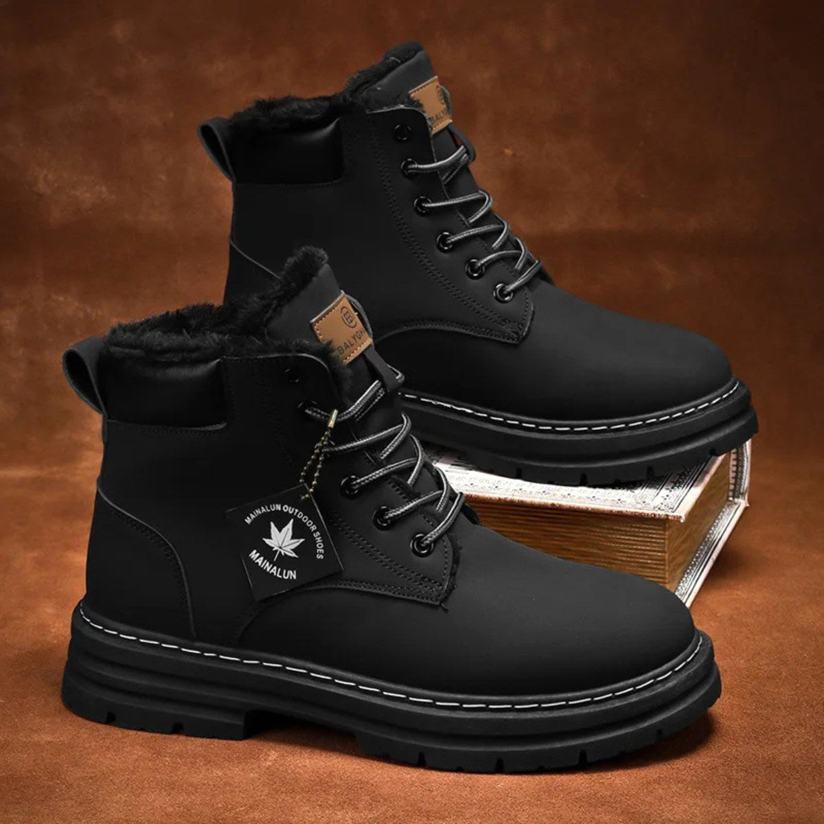 Gavin | Men's Fur-Lined Insulated Snow Boots, Winter Boots | Animated Apparel