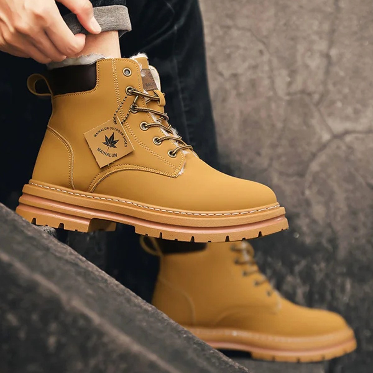 Gavin | Men's Fur-Lined Insulated Snow Boots, Winter Boots | Animated Apparel