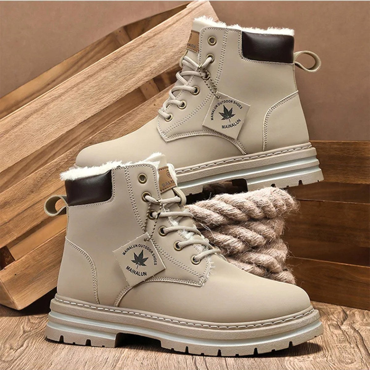 Gavin | Men's Fur-Lined Insulated Snow Boots, Winter Boots | Animated Apparel