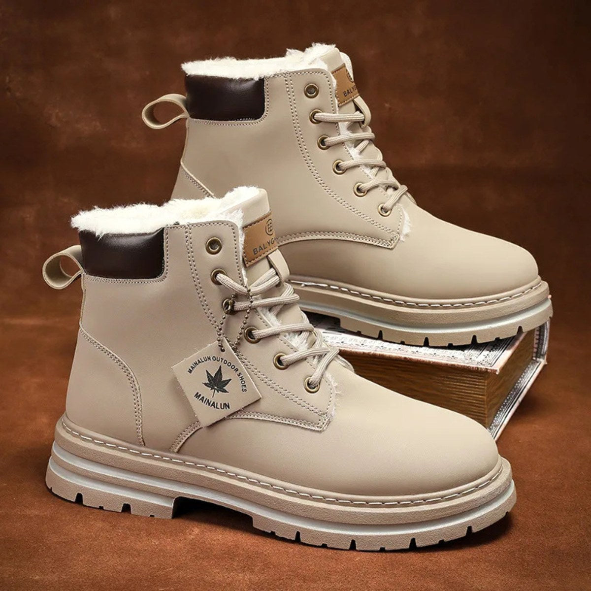 Gavin | Men's Fur-Lined Insulated Snow Boots, Winter Boots | Animated Apparel