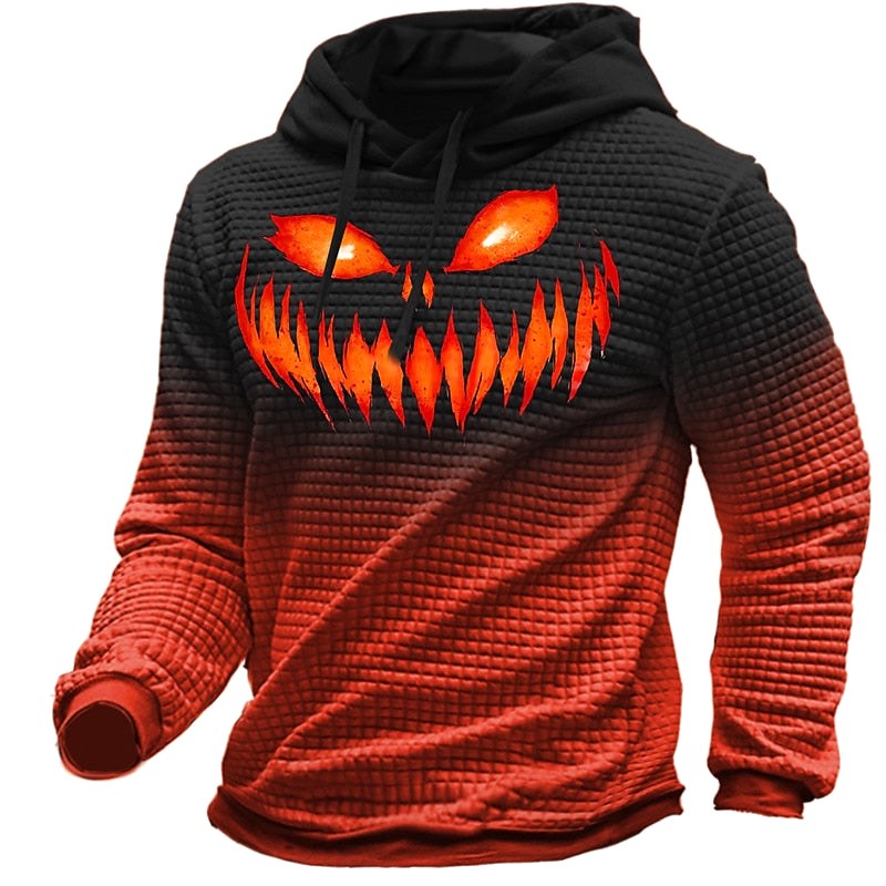 Gavin | Men's Halloween Graphic Hoodie, Textured Autumn Hoodie | Animated Apparel | Yellow