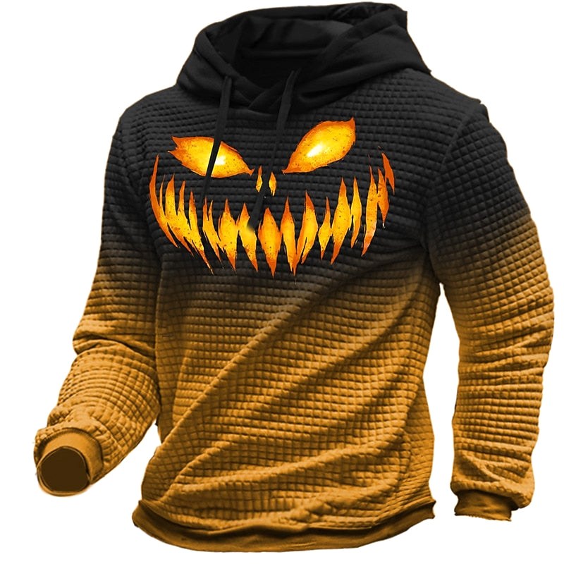 Gavin | Men's Halloween Graphic Hoodie, Textured Autumn Hoodie | Animated Apparel
