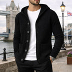 Gavin | Men's Knit Cardigan, Soft Everyday Cardigan | Animated Apparel | Black