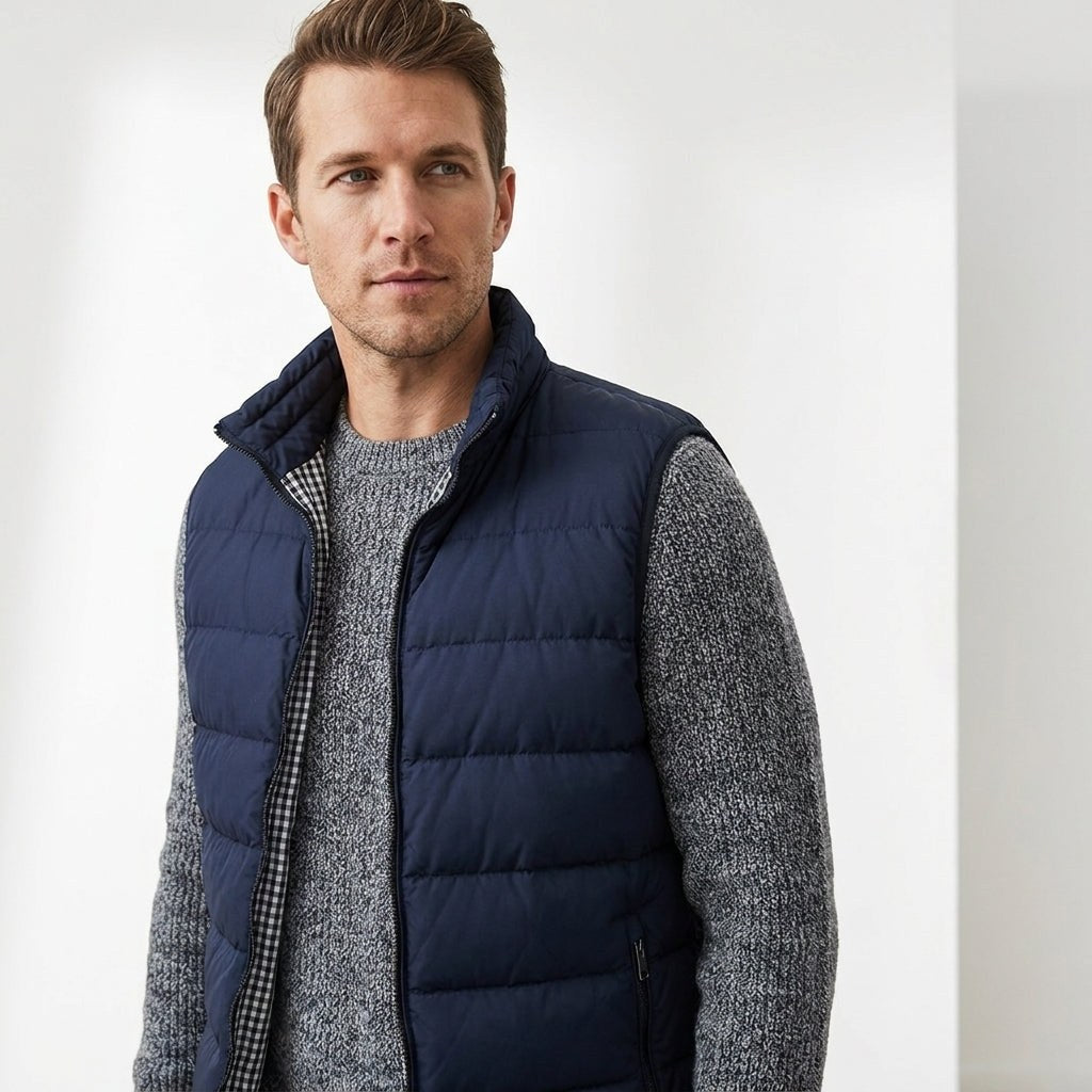 Leonardo | Men's Quilted Gilet with Synthetic Fill, Lightweight Autumn Gilet | Animated Apparel