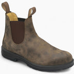 George | Men's Chelsea Leather Slip-On Ankle Boots, Classic Slip-On Boots | Animated Apparel | Brown