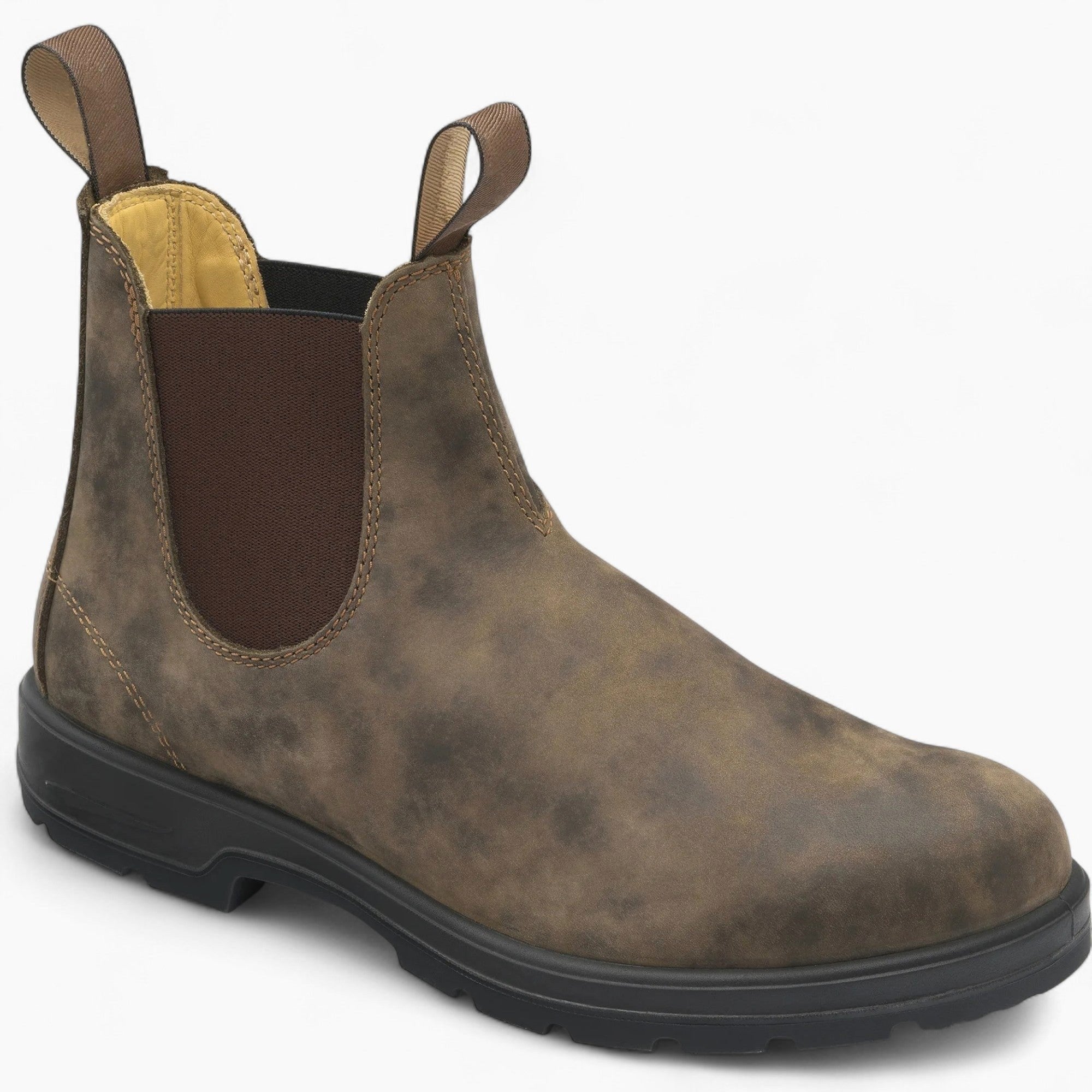 George | Men's Chelsea Leather Slip-On Ankle Boots, Classic Slip-On Boots | Animated Apparel | Brown