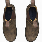 George | Men's Chelsea Leather Slip-On Ankle Boots, Classic Slip-On Boots | Animated Apparel | Grey