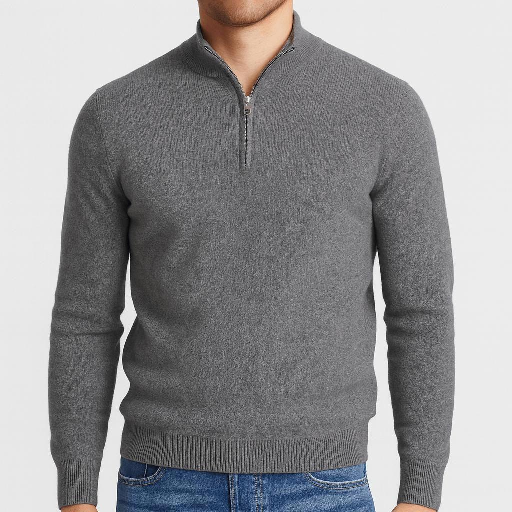 James | Men's Textured Merino Wool V-Neck Jumper, Structured Knit Jumper | Animated Apparel