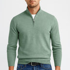 James | Men's Textured Merino Wool V-Neck Jumper, Structured Knit Jumper | Animated Apparel