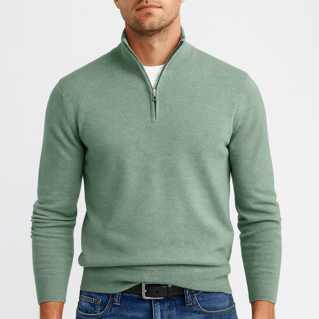James | Men's Textured Merino Wool V-Neck Jumper, Structured Knit Jumper | Animated Apparel